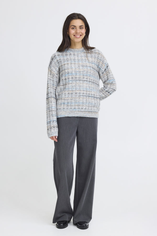 Fransa Dora sweater in light grey melange