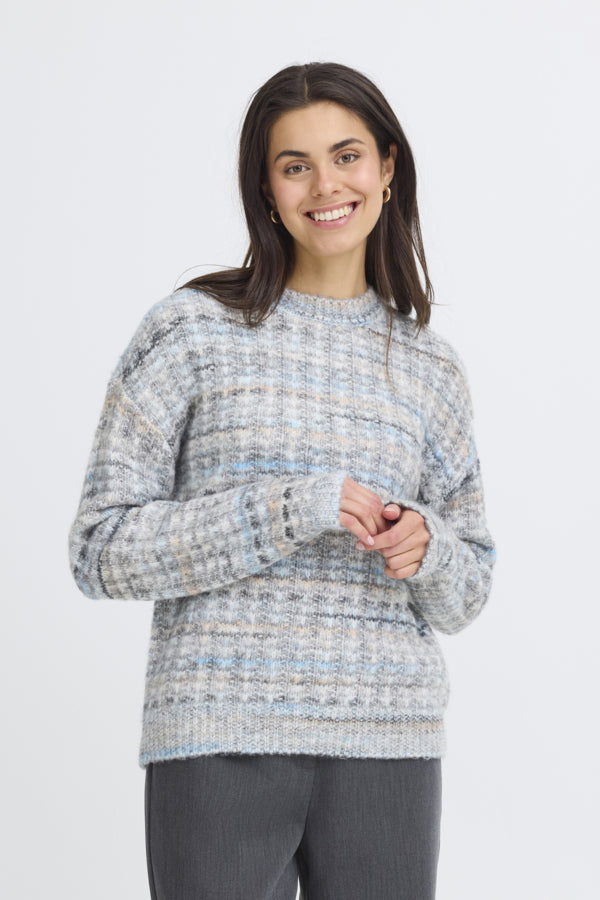 Fransa Dora sweater in light grey melange