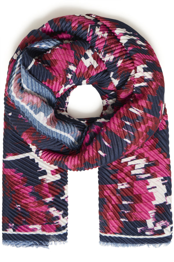 Fransa Plisea scarf in very berry