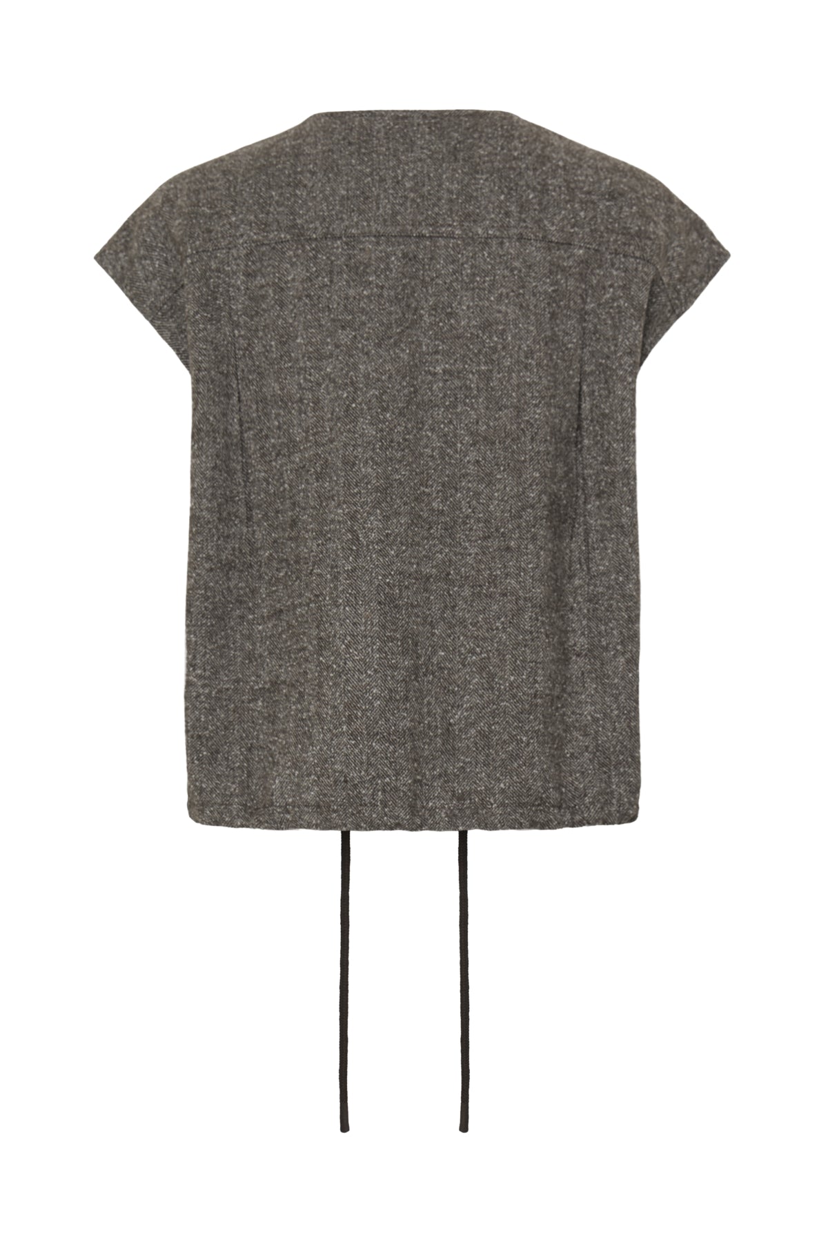 Fransa Vea blazer gilet in herringbone in hot fudge brown - [shop_name Strathaven] [womens clothing]