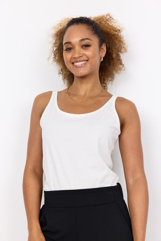 Soya Concept Pylle vest top in off white - [shop_name Strathaven] [womens clothing]