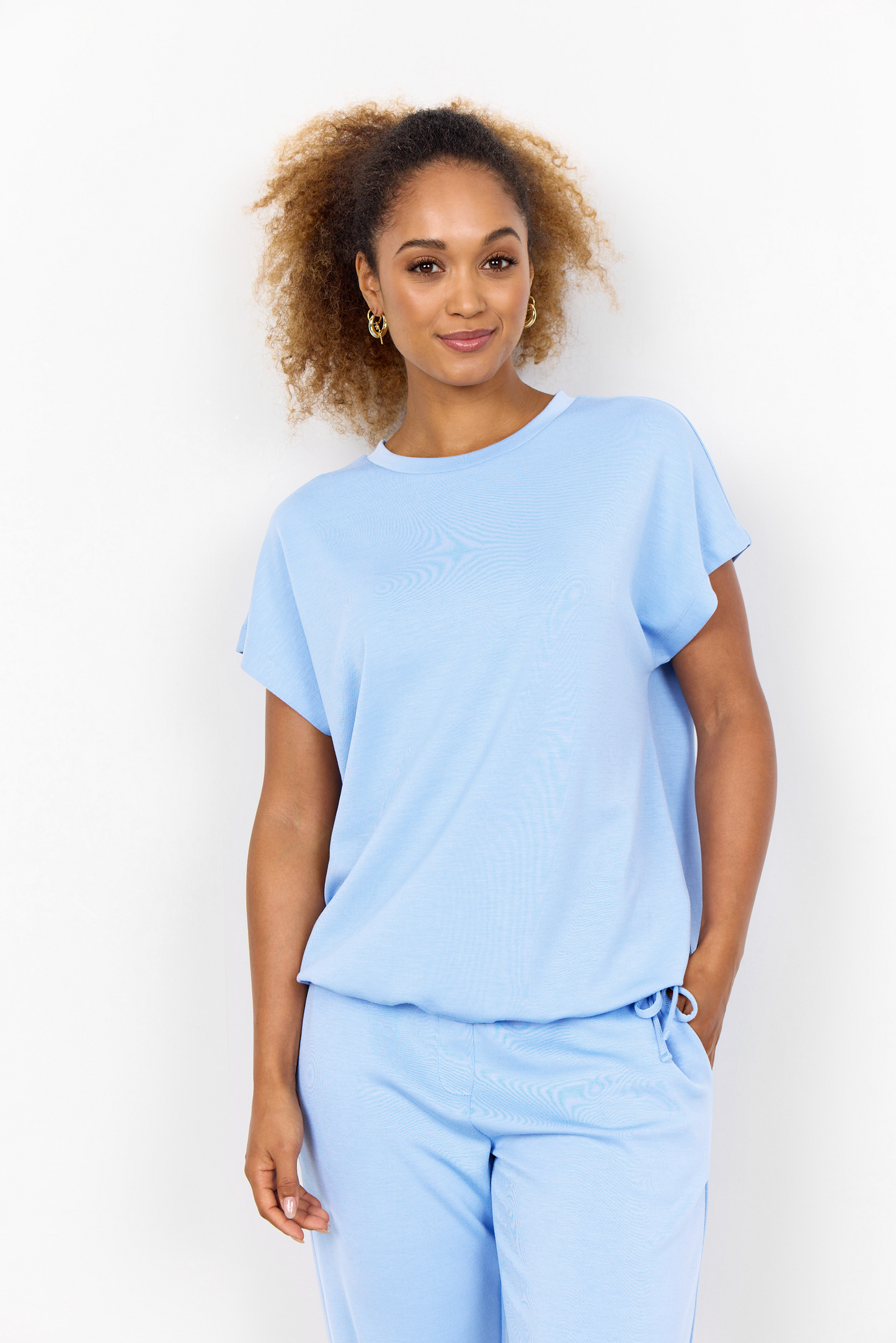 Soya Concept Banu top with drawstring in windsurfer blue