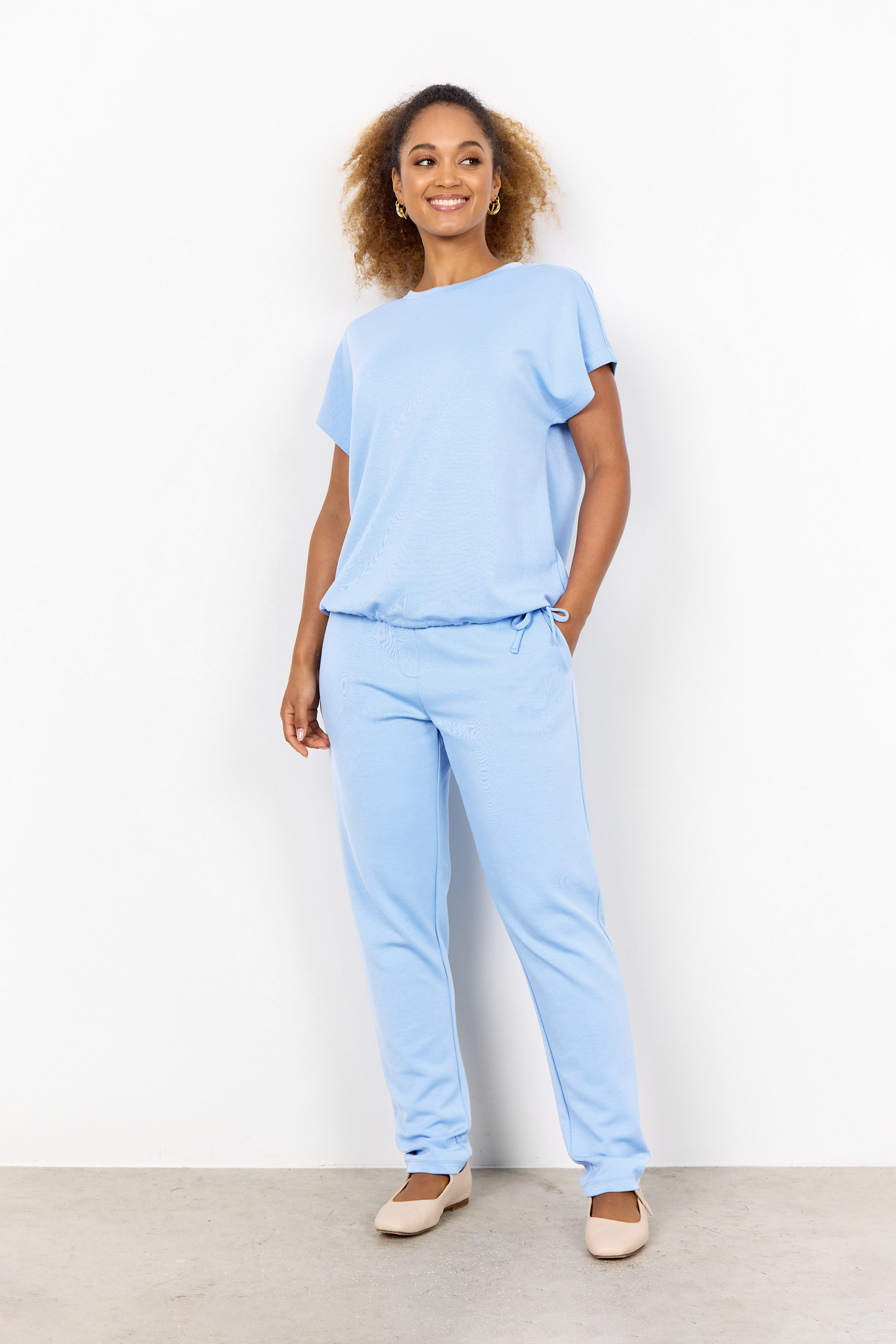 Soya Concept Banu top with drawstring in windsurfer blue