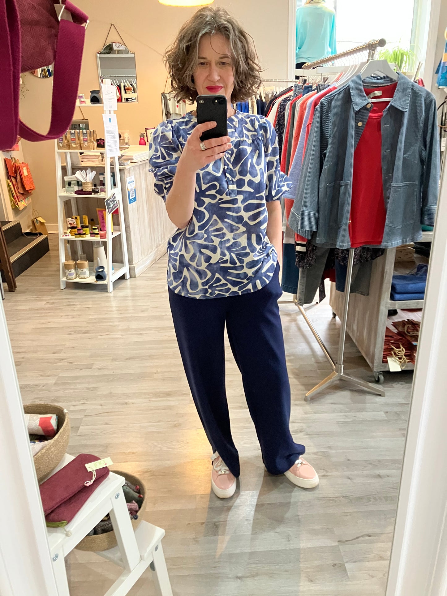 Fransa Aurora comfy trousers in navy