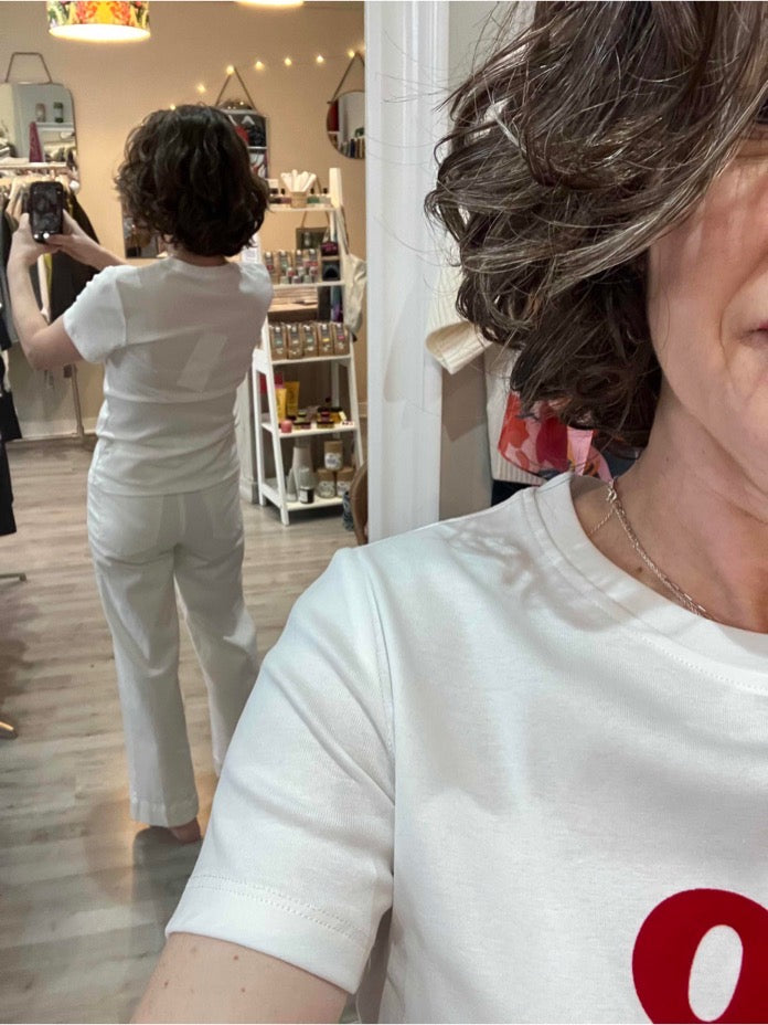 Red Button Conny 5 pocket jeans in white