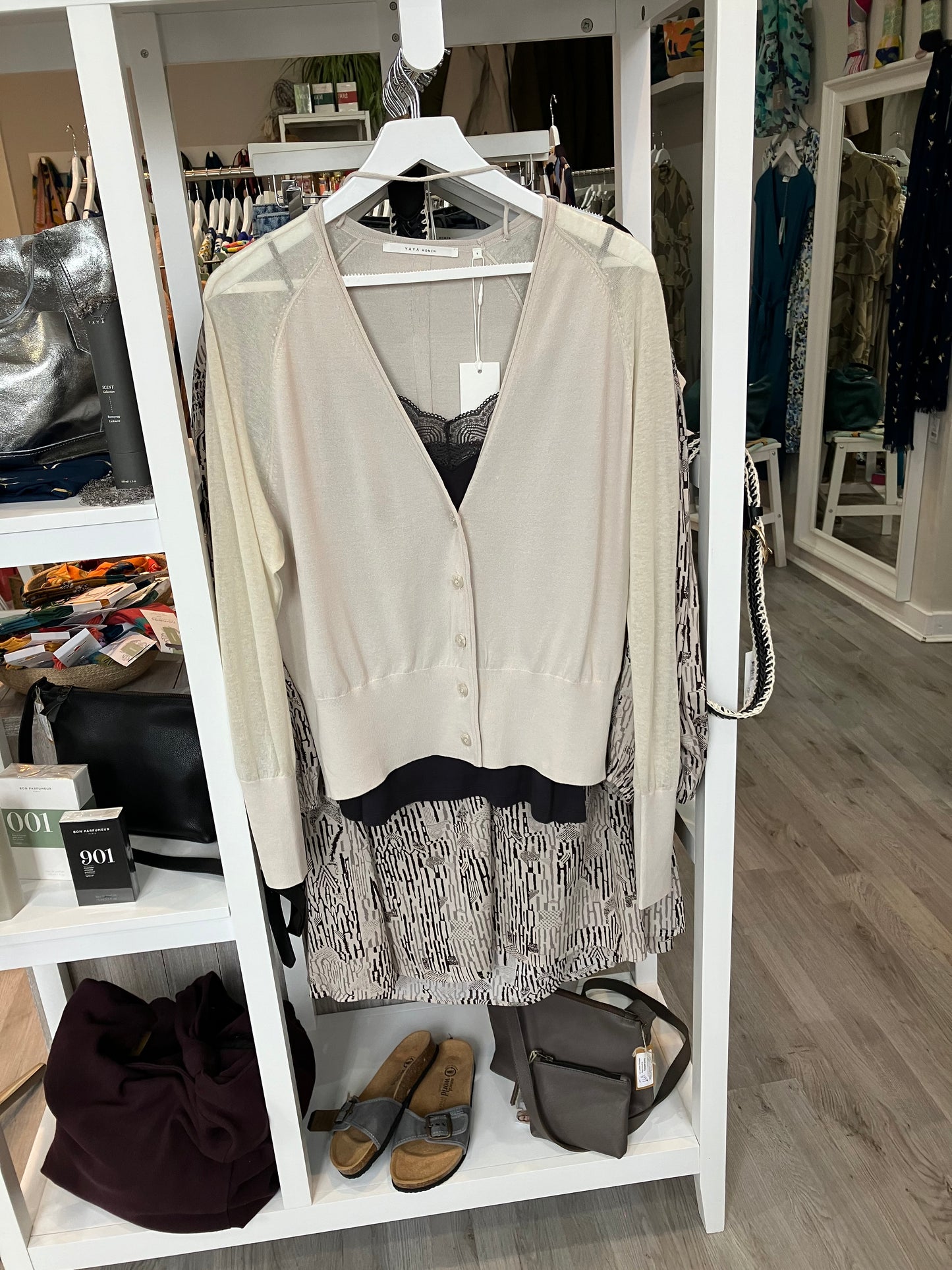 Yaya cardigan with long sleeves in moonstruck grey