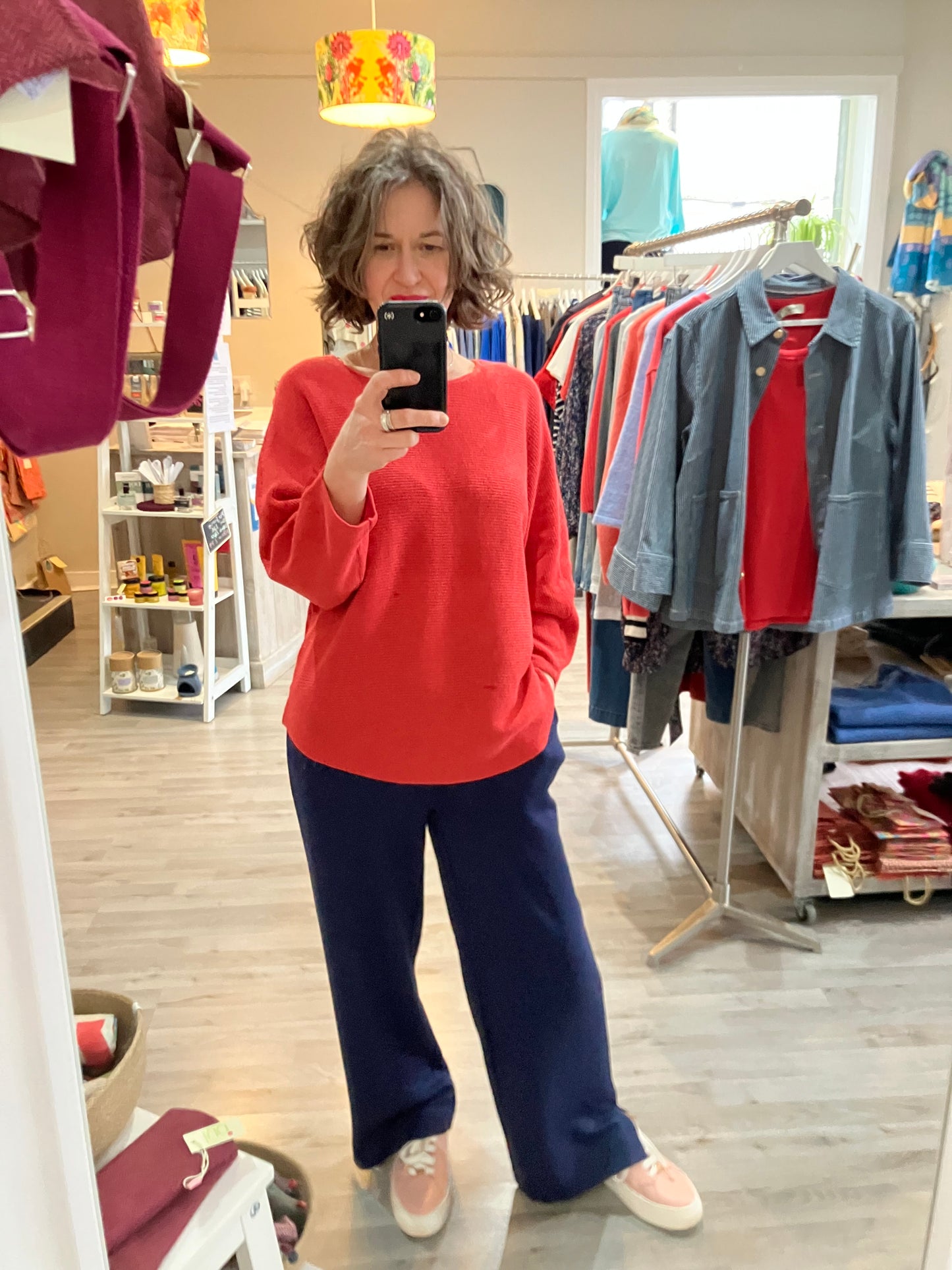 Fransa Aurora comfy trousers in navy