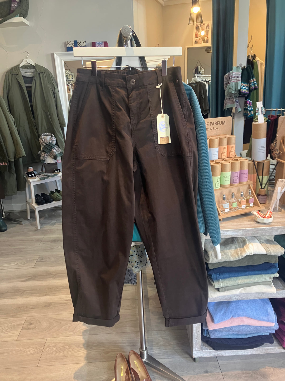 Red Button Margot high rise fine twill trouser in espresso