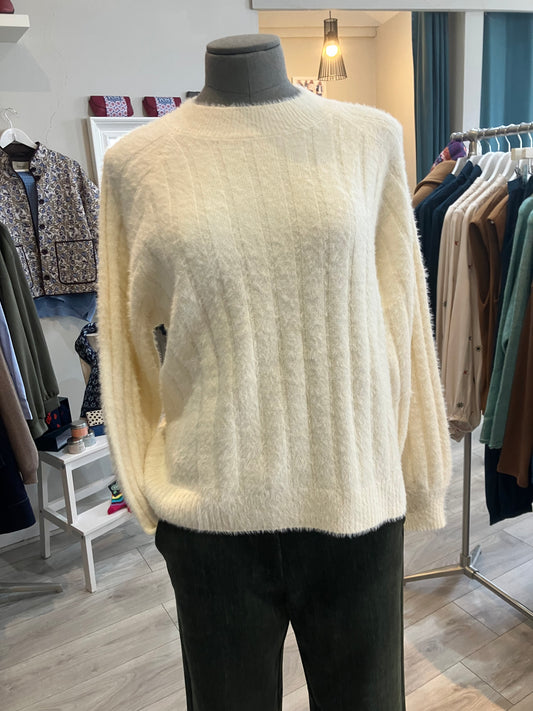 Paz Torras cosy cream ribbed sweater - [shop_name Strathaven] [womens clothing]