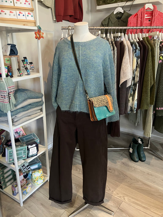Nomads duck egg plain sweater - [shop_name Strathaven] [womens clothing]