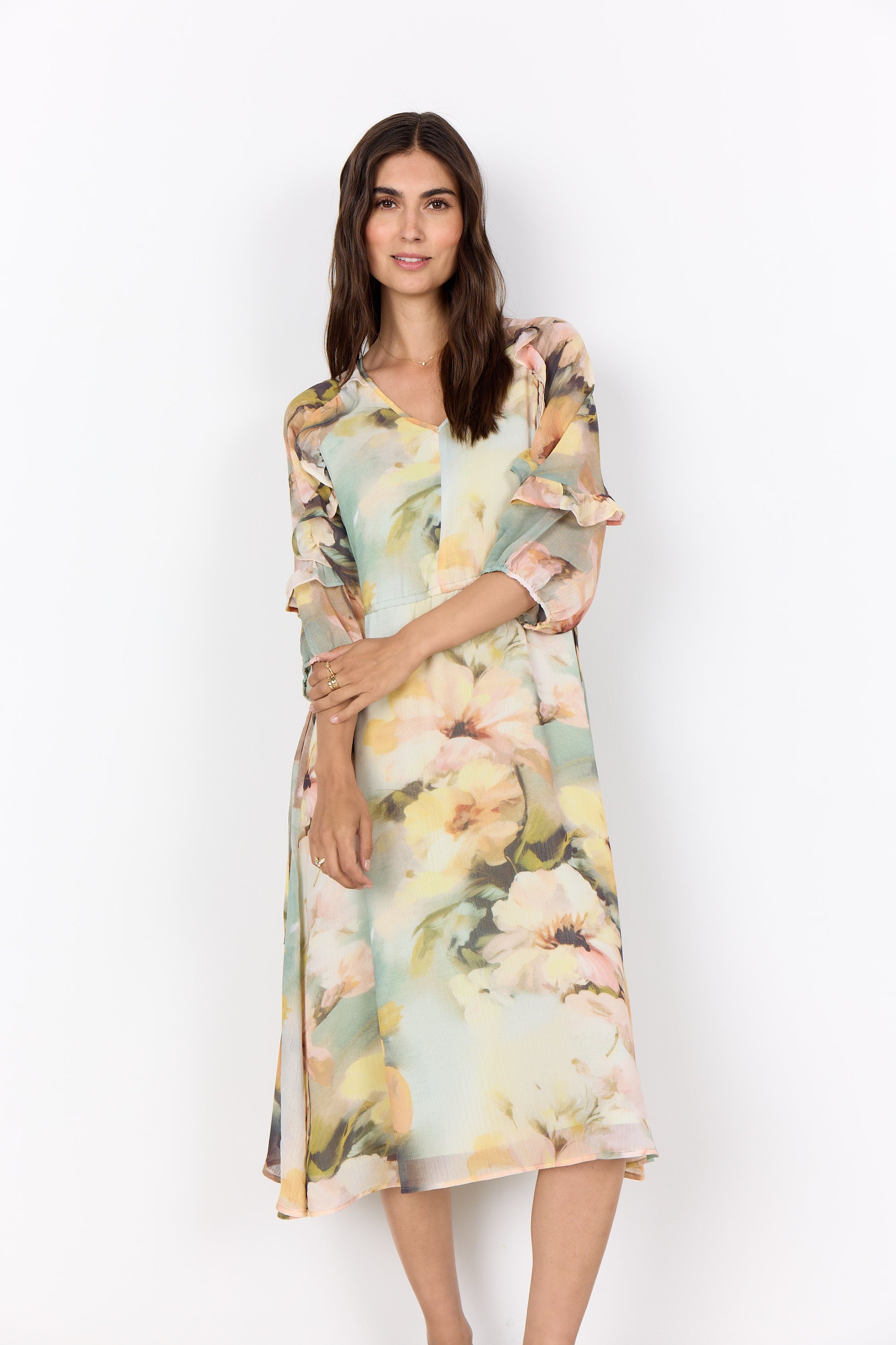 Soya Concept Carmen floaty dress in bok choi - [shop_name Strathaven] [womens clothing]