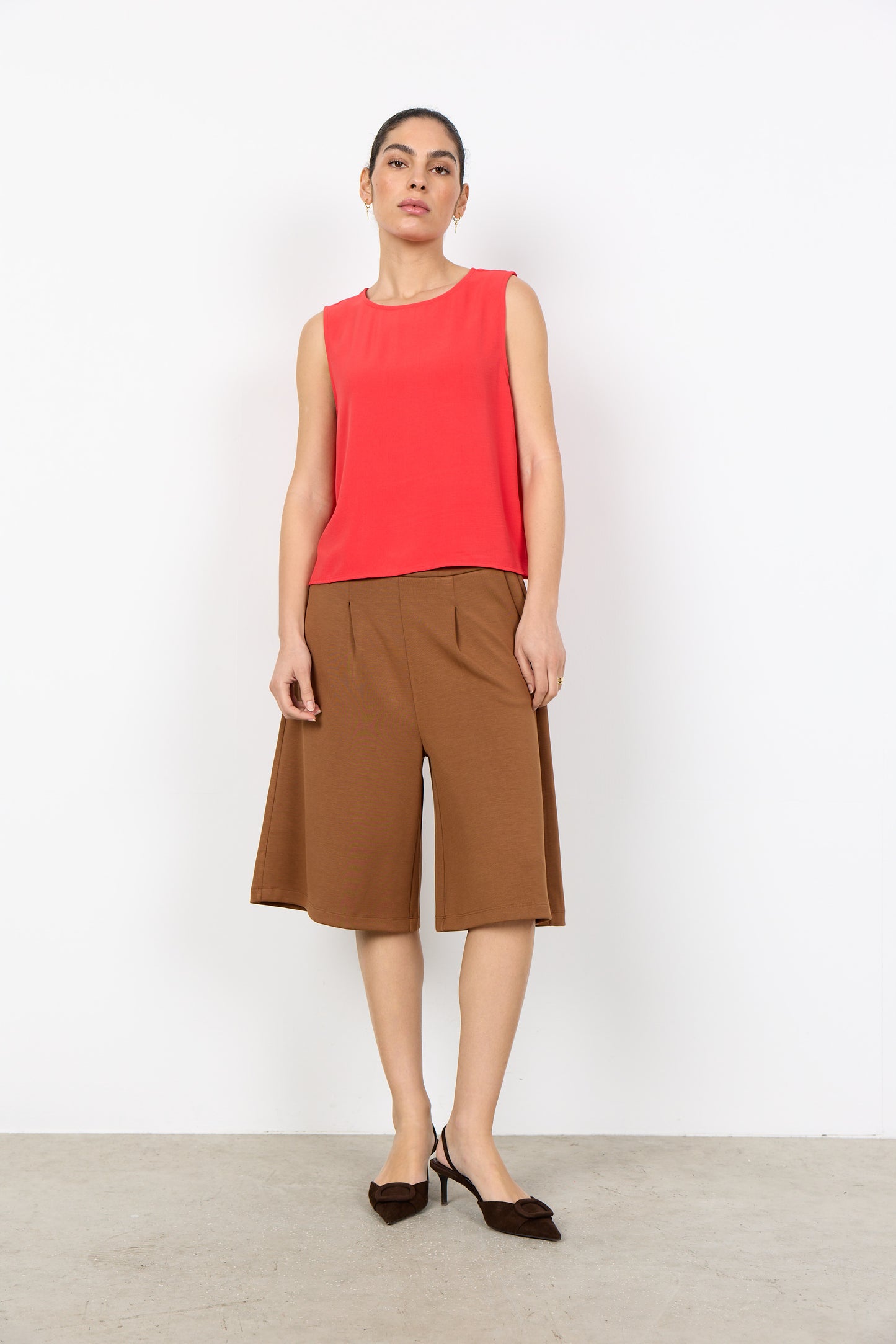 Soya Concept Cath button back top in red - [shop_name Strathaven] [womens clothing]