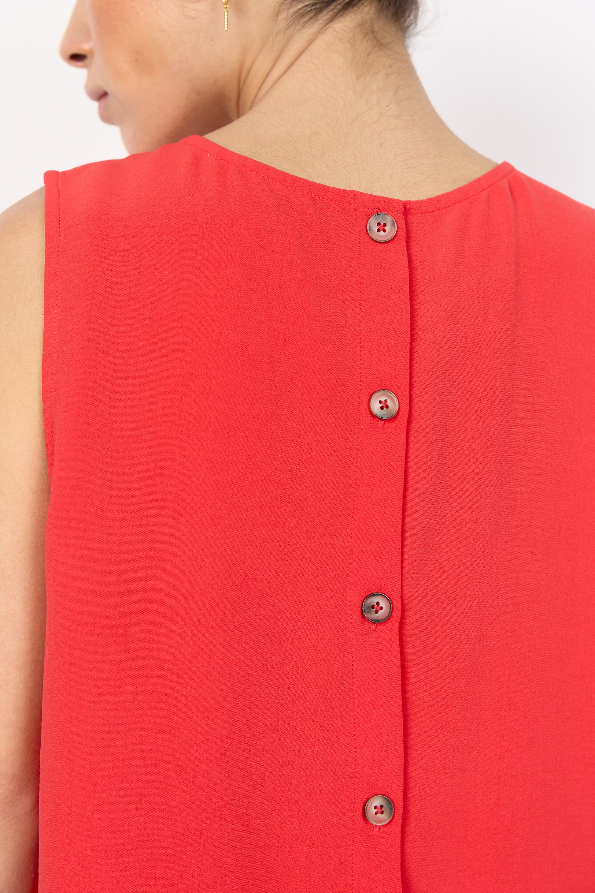 Soya Concept Cath button back top in red - [shop_name Strathaven] [womens clothing]
