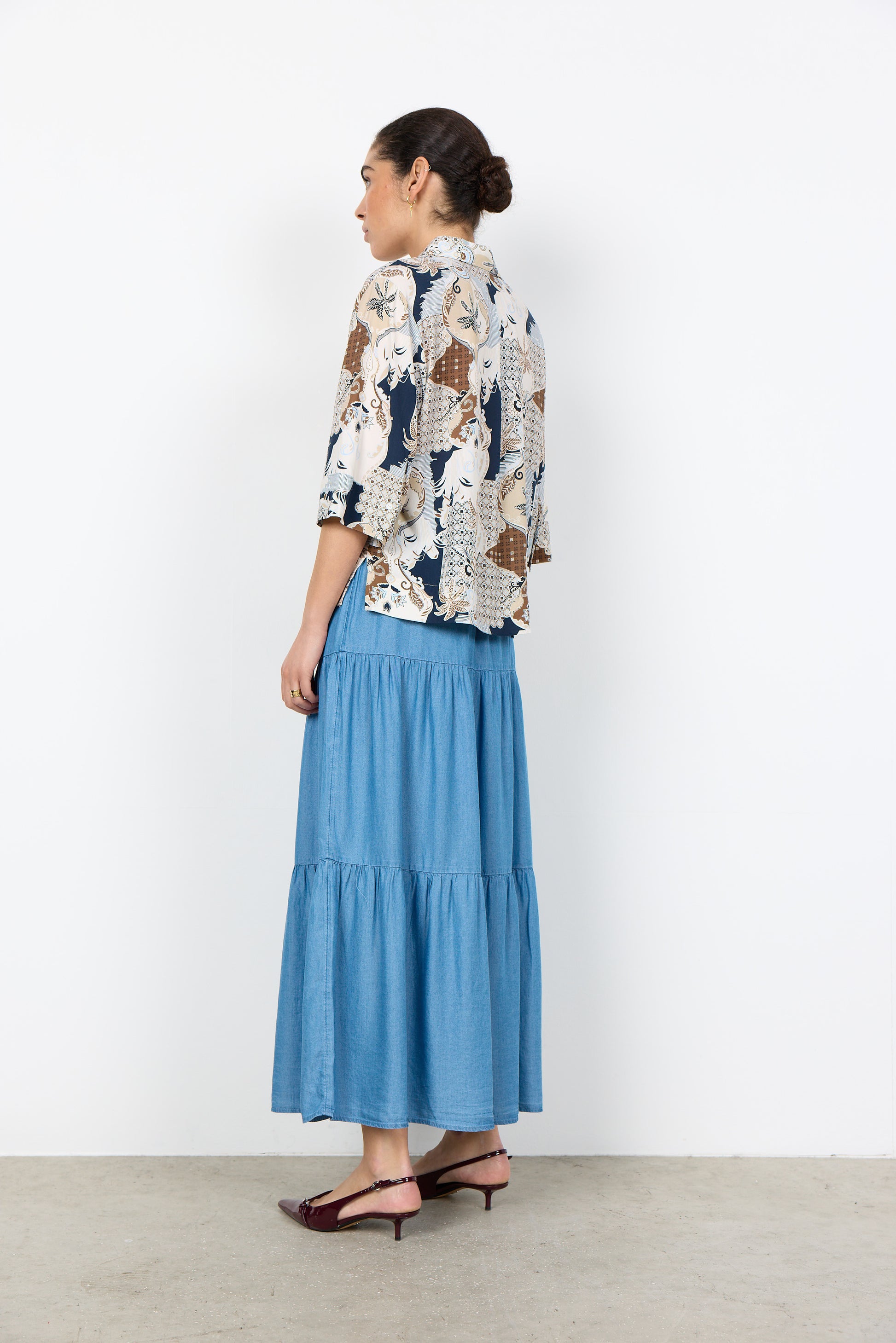 Soya Concept Fenna blouse in navy and mocha - [shop_name Strathaven] [womens clothing]