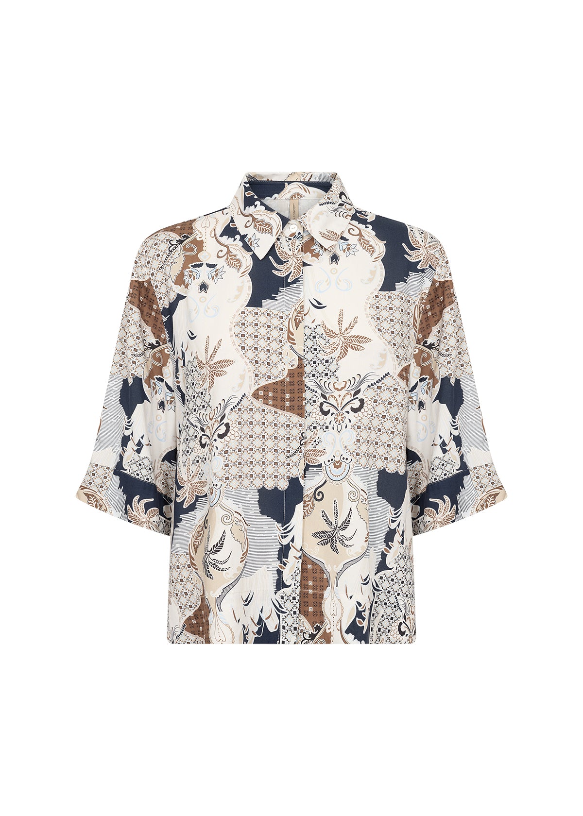 Soya Concept Fenna blouse in navy and mocha - [shop_name Strathaven] [womens clothing]
