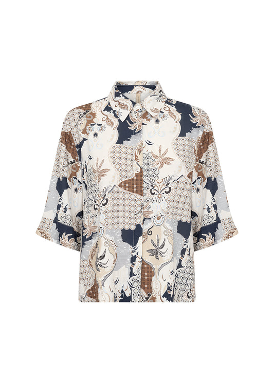 Soya Concept Fenna blouse in navy and mocha - [shop_name Strathaven] [womens clothing]