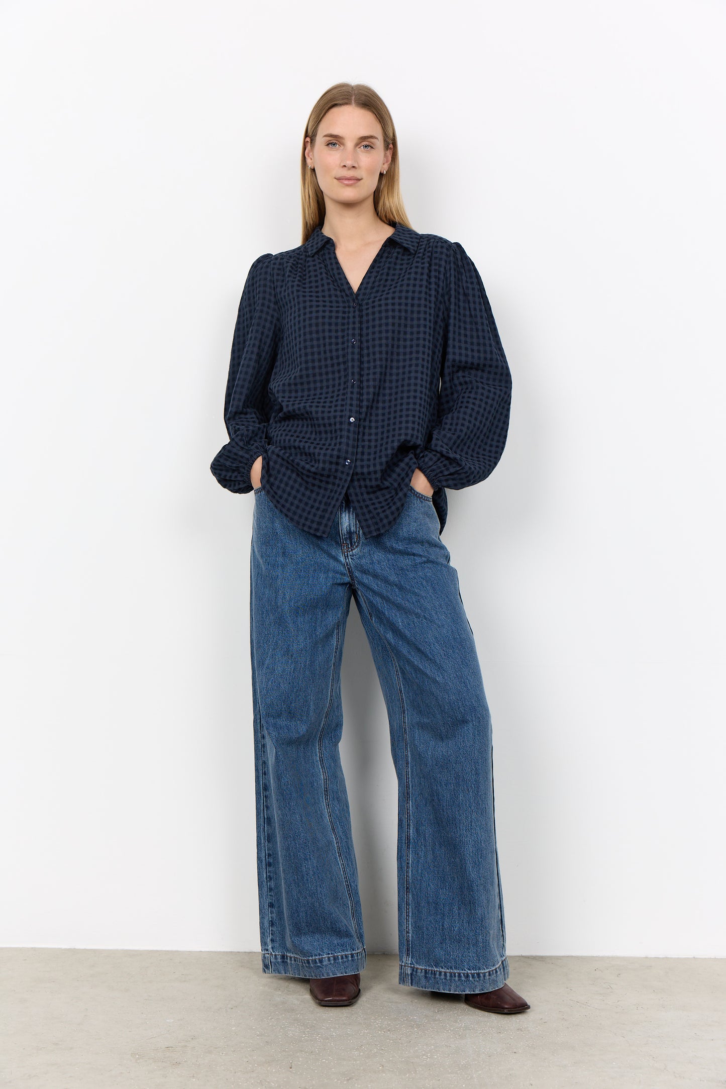 Soya Concept Heina blue checked blouse - [shop_name Strathaven] [womens clothing]