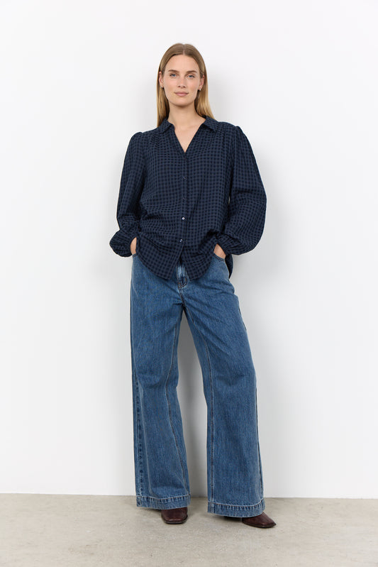 Soya Concept Heina blue checked blouse - [shop_name Strathaven] [womens clothing]