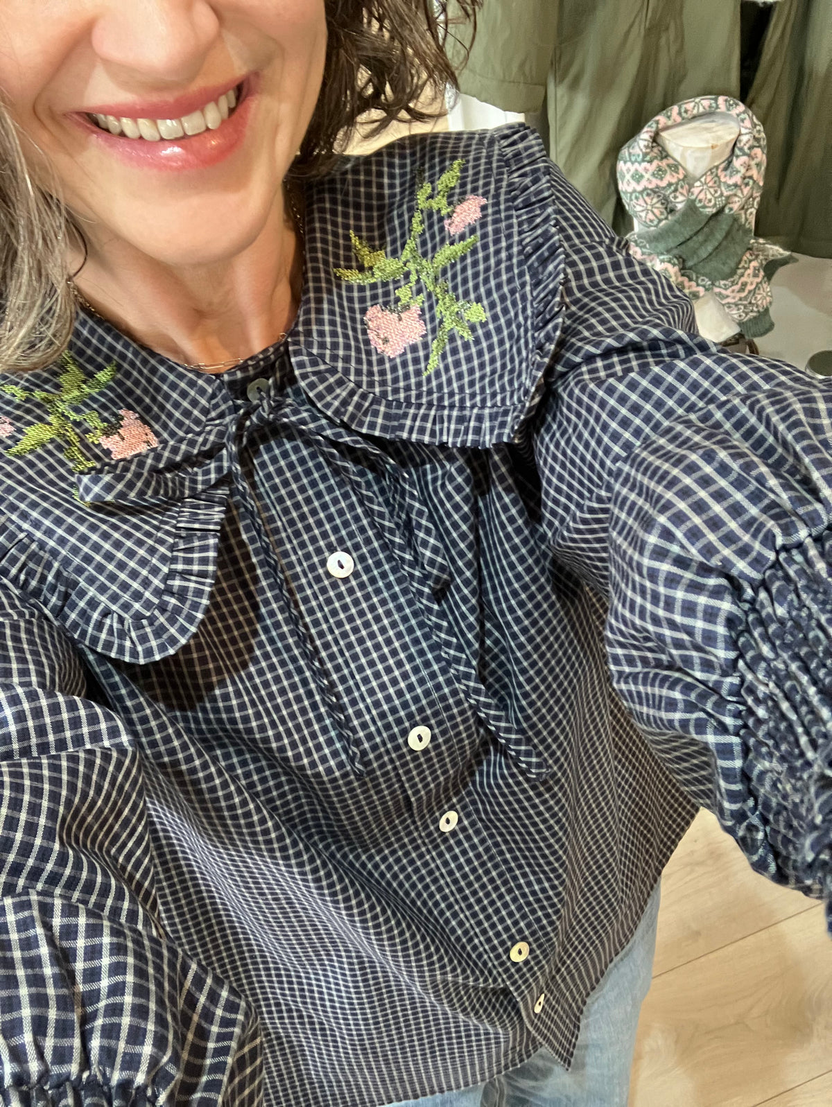 Numph Nuriya blouse in salute blue