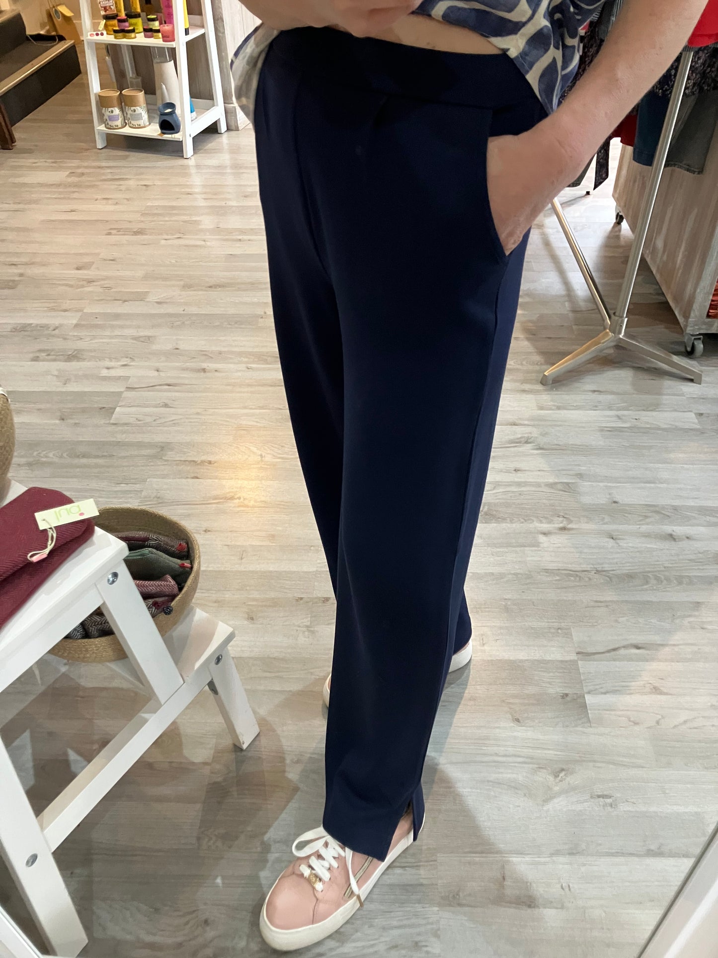 Fransa Aurora comfy trousers in navy