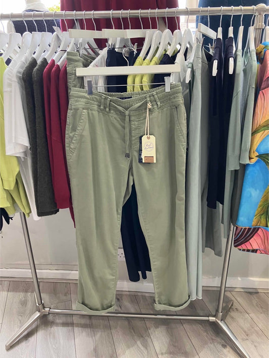 Red Button Tessy slub twill in teagreen