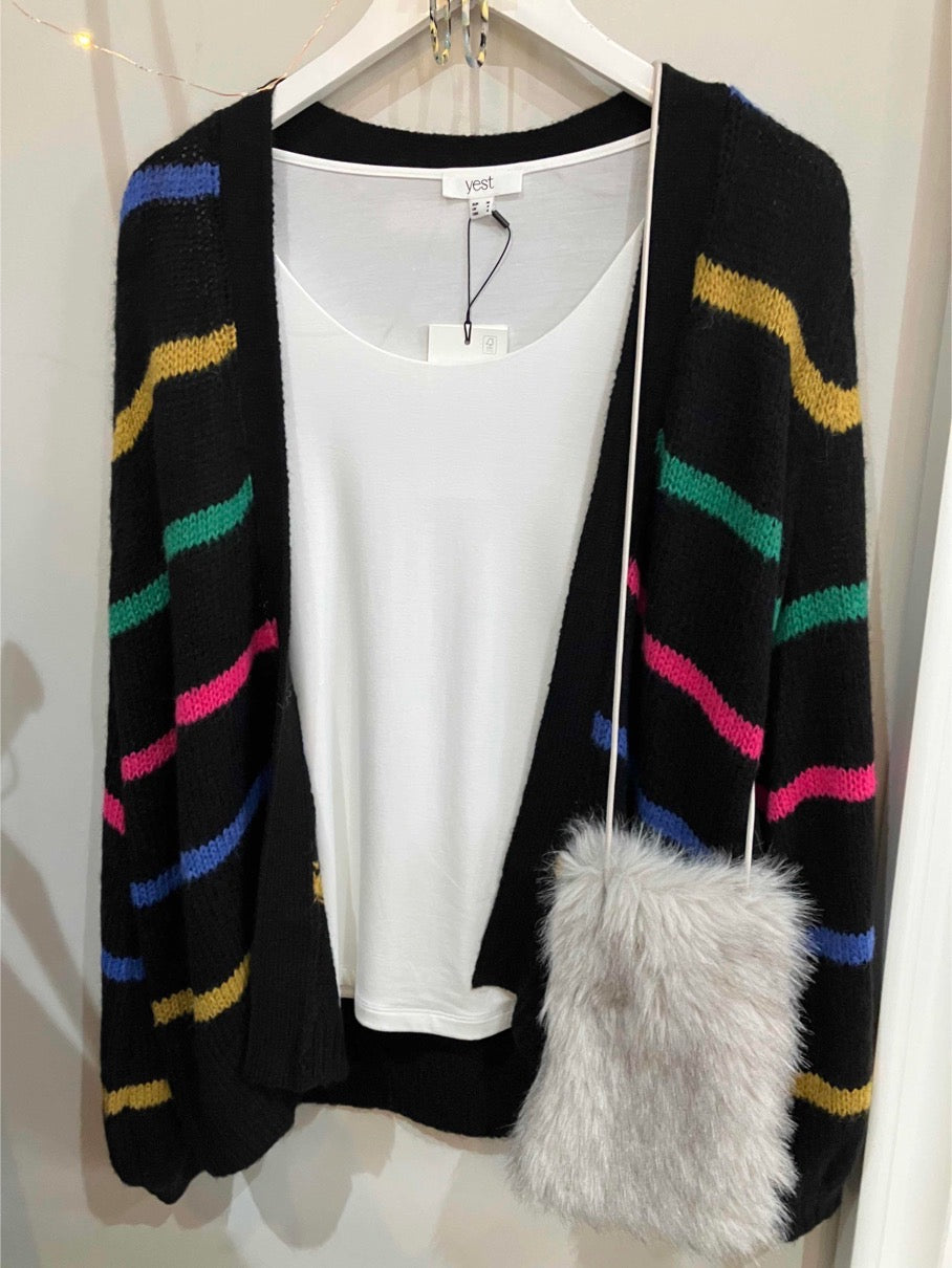 Yaya fluffy phone bag in light grey