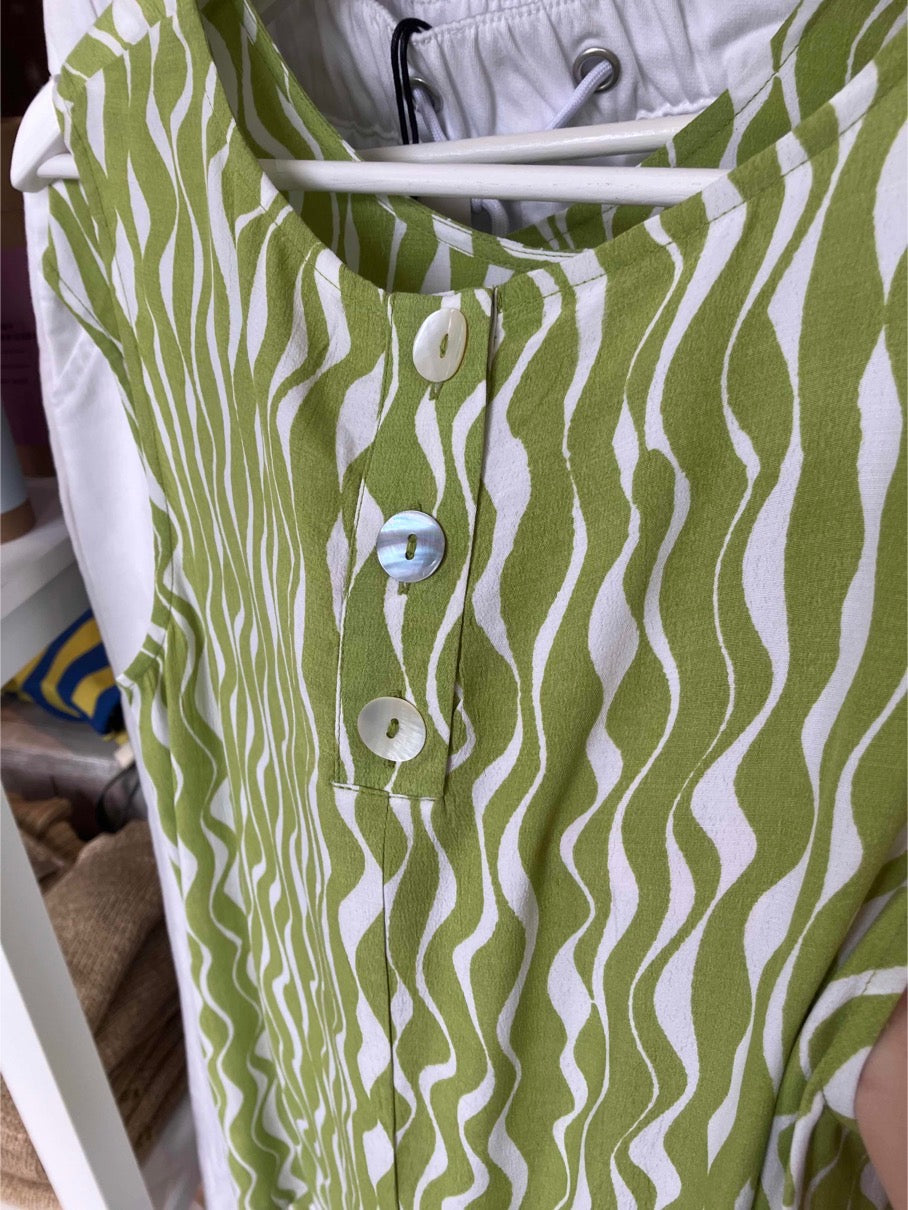 Nomads viscose crepe vest in pistacchio green - [shop_name Strathaven] [womens clothing]
