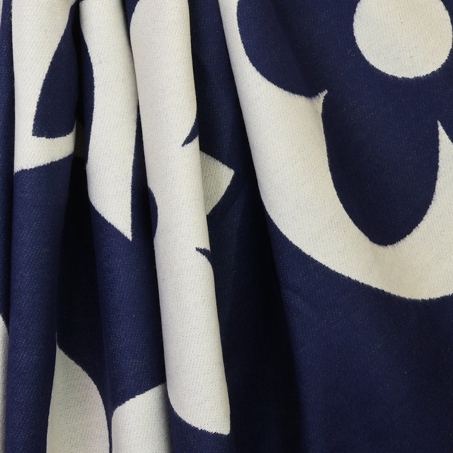 POM Louise navy mix reversible, oversized scarf - [shop_name Strathaven] [womens clothing]