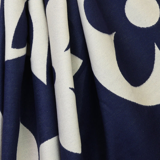 POM Louise navy mix reversible, oversized scarf - [shop_name Strathaven] [womens clothing]