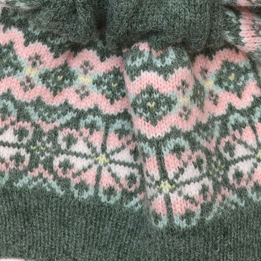 POM Agnes sage & pink pull through scarf - [shop_name Strathaven] [womens clothing]