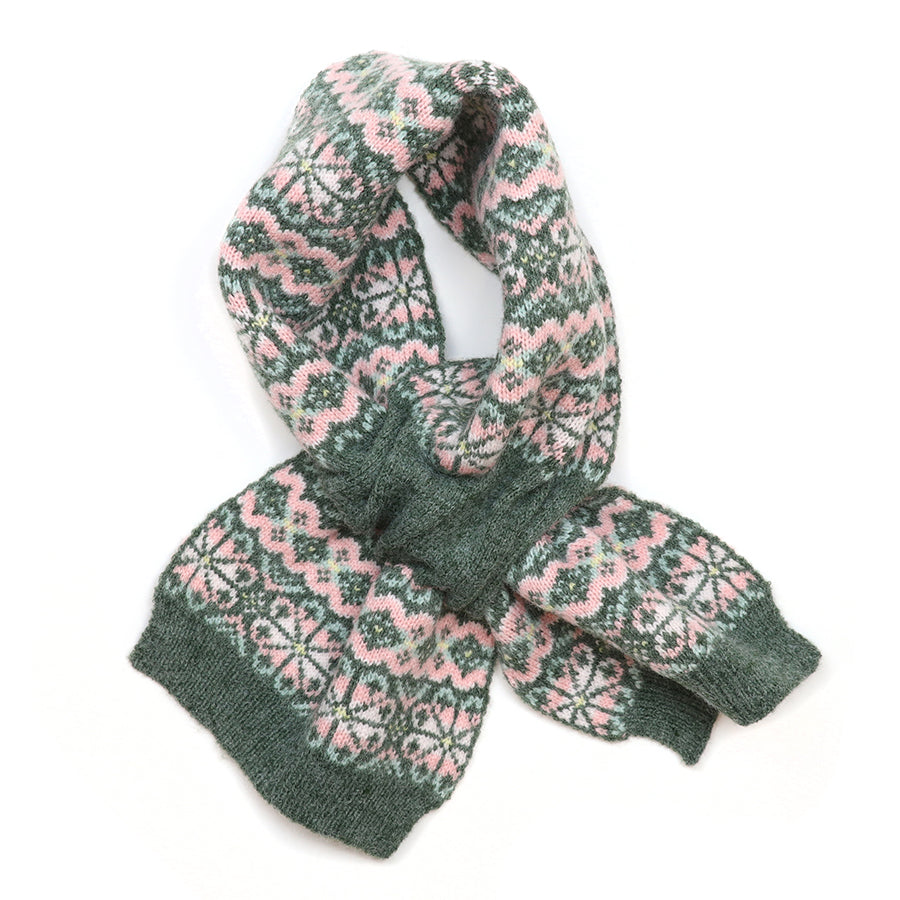 POM Agnes sage & pink pull through scarf - [shop_name Strathaven] [womens clothing]