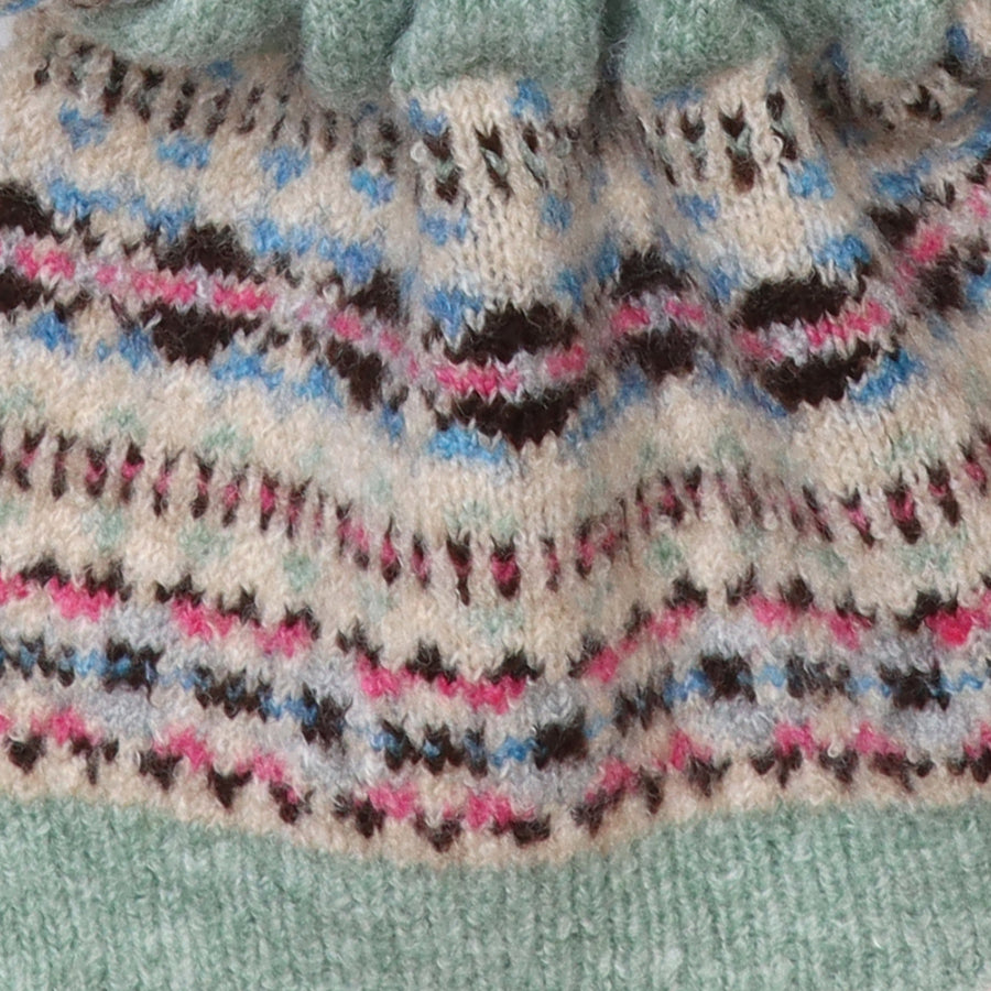 POM Iris oatmeal & mint pull through scarf - [shop_name Strathaven] [womens clothing]