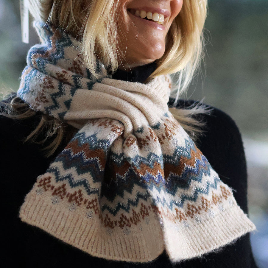 POM Sofia zig zag pull through scarf - [shop_name Strathaven] [womens clothing]
