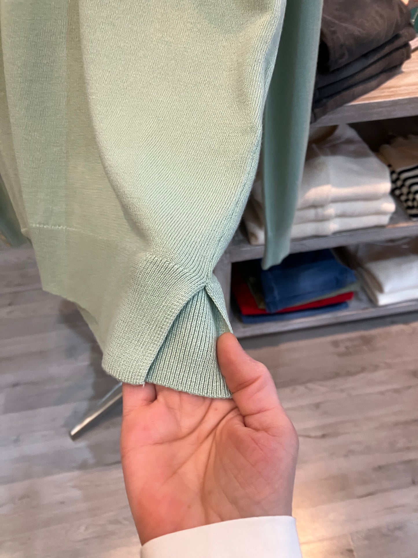 Fransa Clia light weight pullover in frosty green