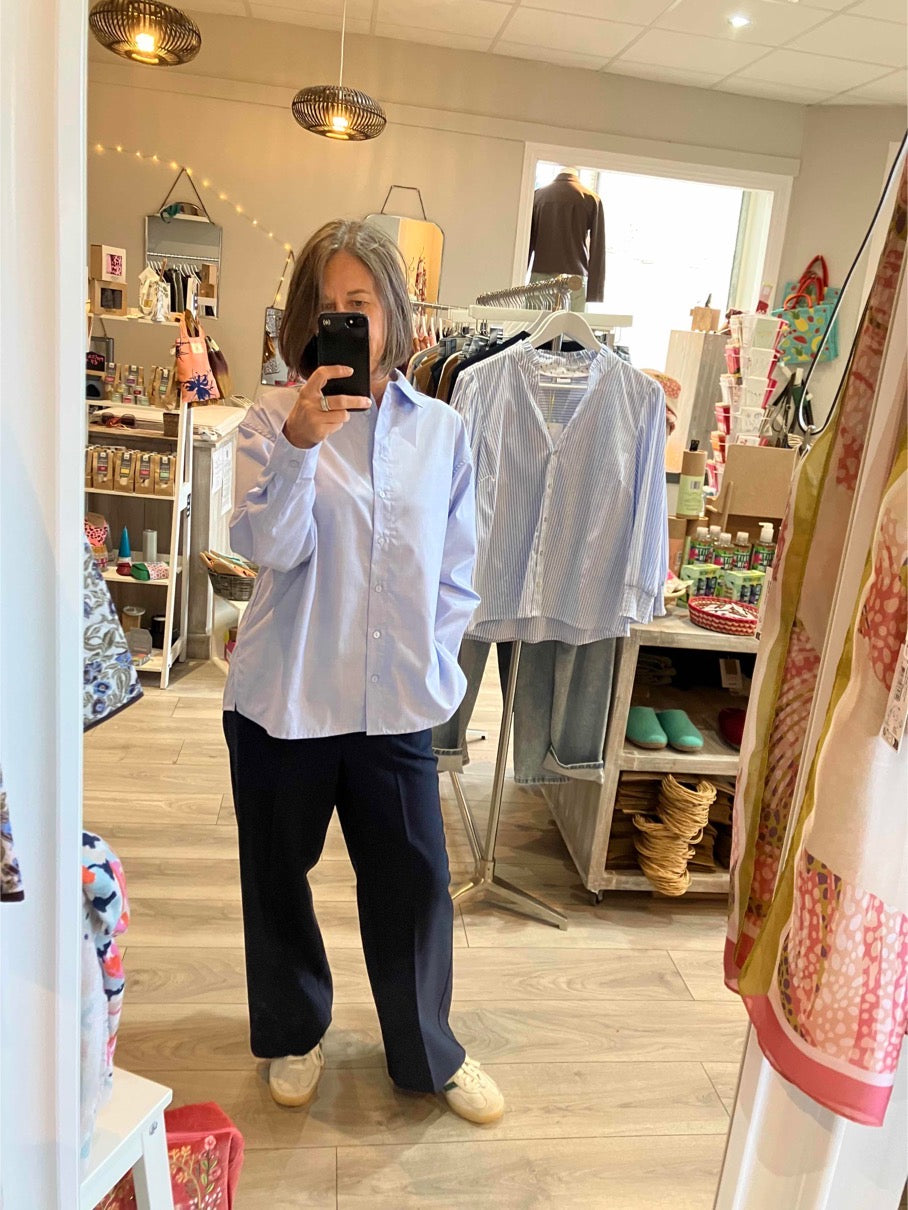 Fransa Simona shirt in cashmere blue