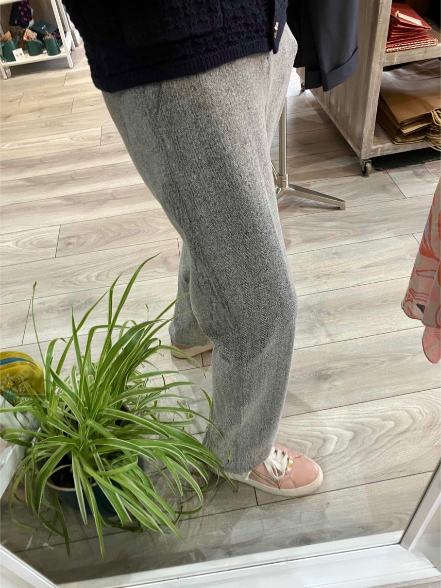 Yest Bertille trouser in silver grey melange