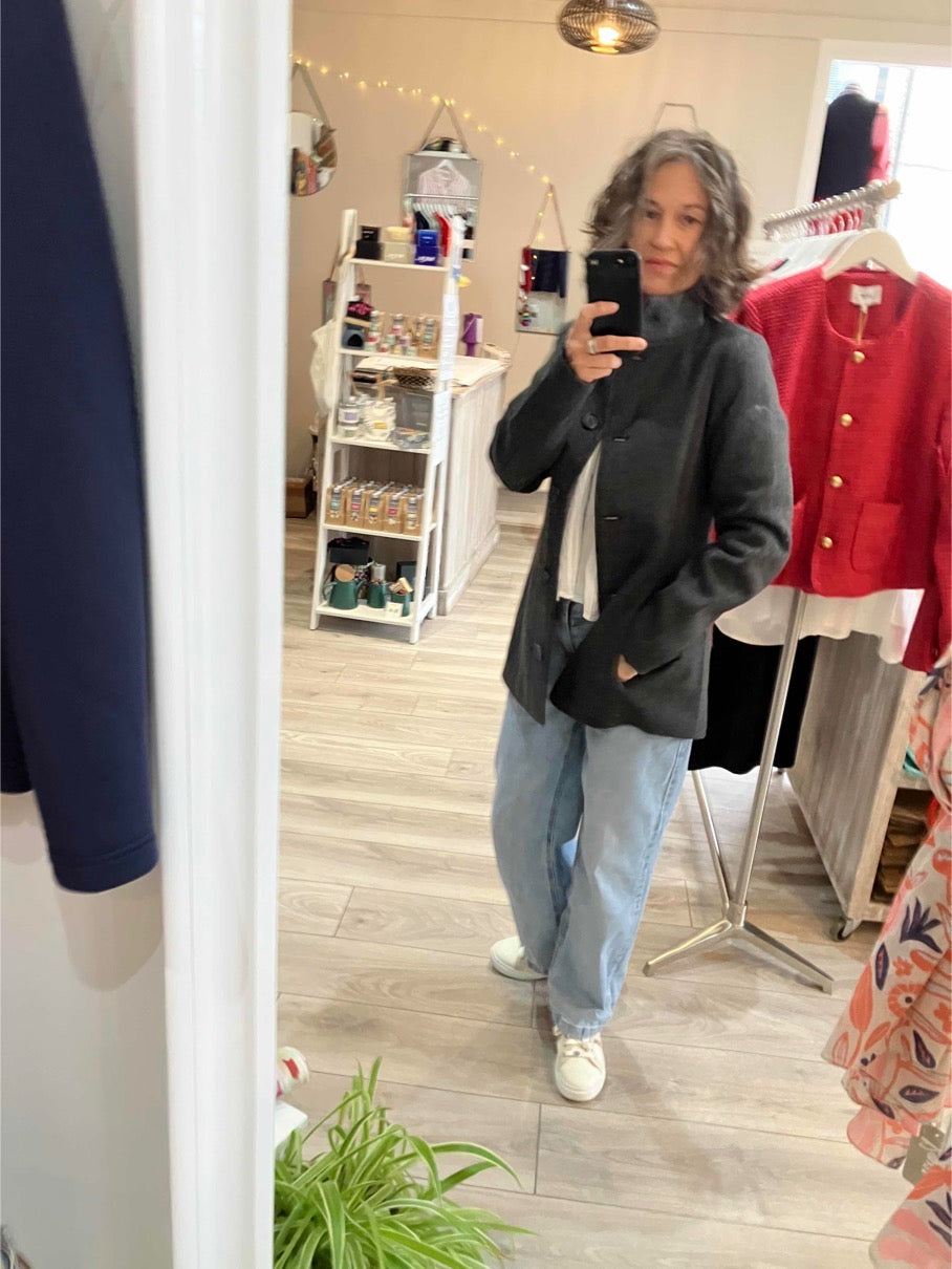 Fransa Villa jacket in charcoal