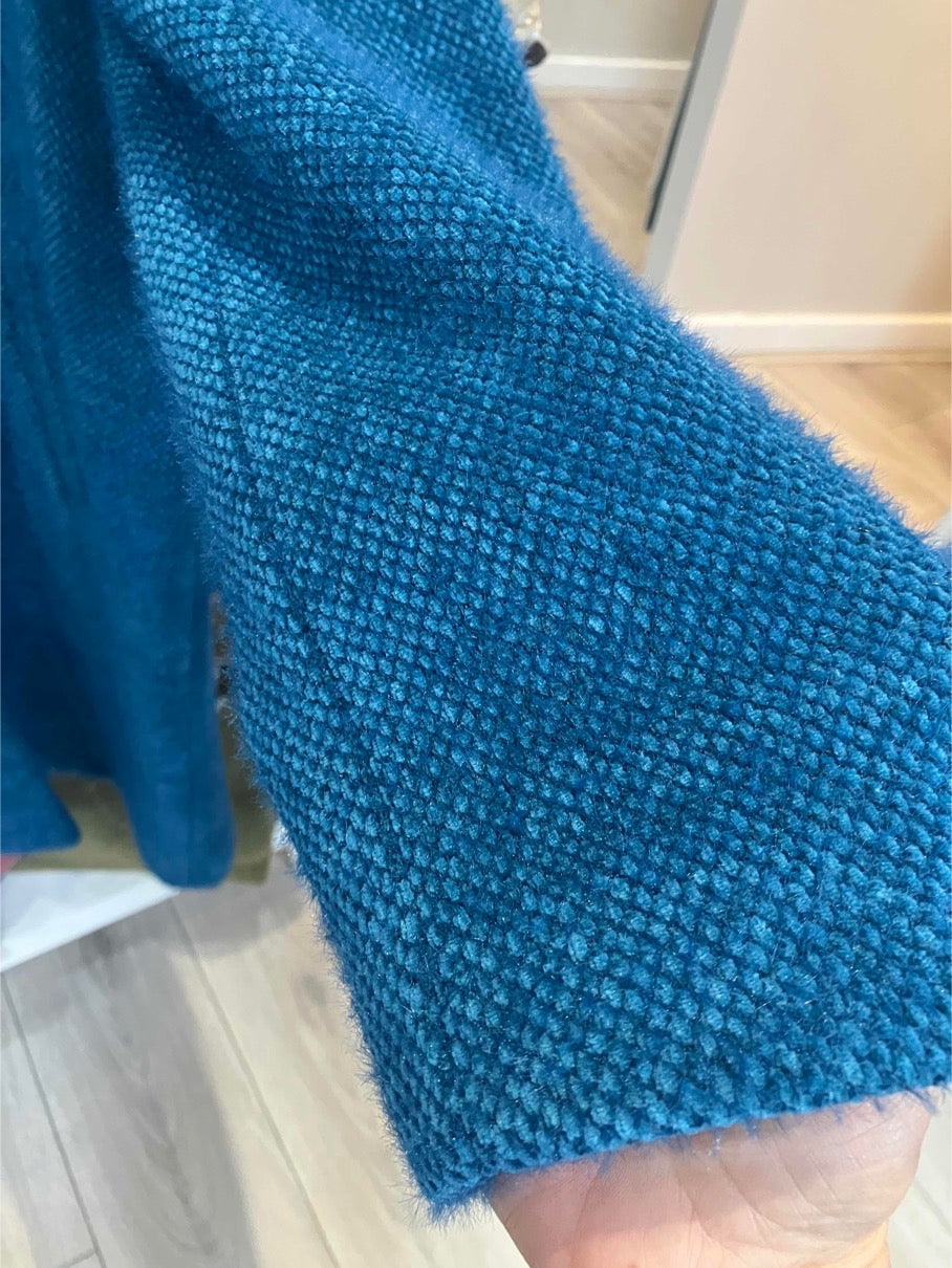 Paz Torras teal blue smart coat