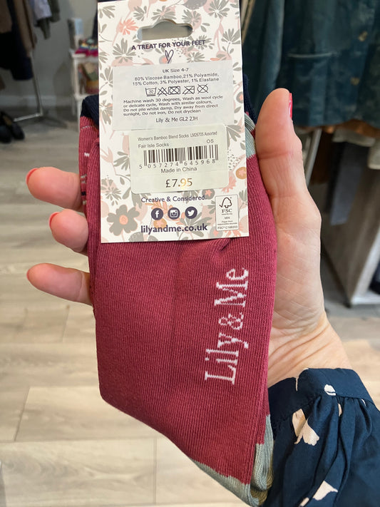 Lily & Me Fair Isle socks - [shop_name Strathaven] [womens clothing]