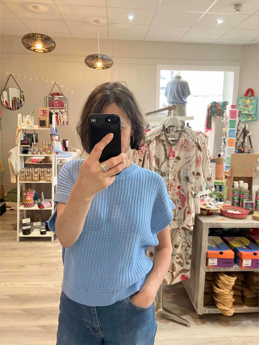 Numph Nusanni sweater in placid blue - [shop_name Strathaven] [womens clothing]