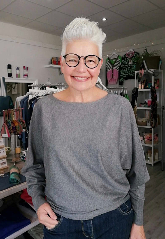 Yest Nanou sweater knit in grey melange