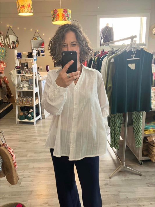 Fransa Hannie white, cotton blouse