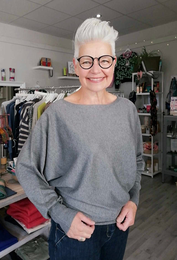 Yest Nanou sweater knit in grey melange