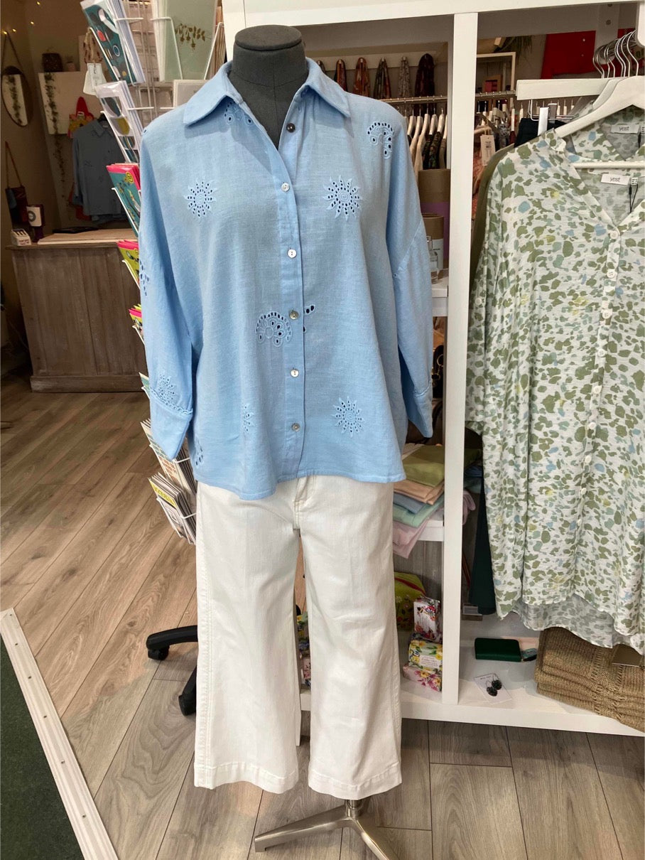 Numph Numarielle shirt in placid blue - [shop_name Strathaven] [womens clothing]