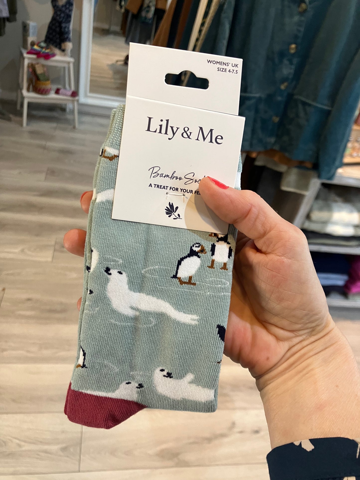 Lily & Me in the bay socks