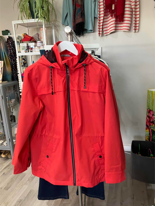 Fransa Pafasa rain jacket in poinsettia red