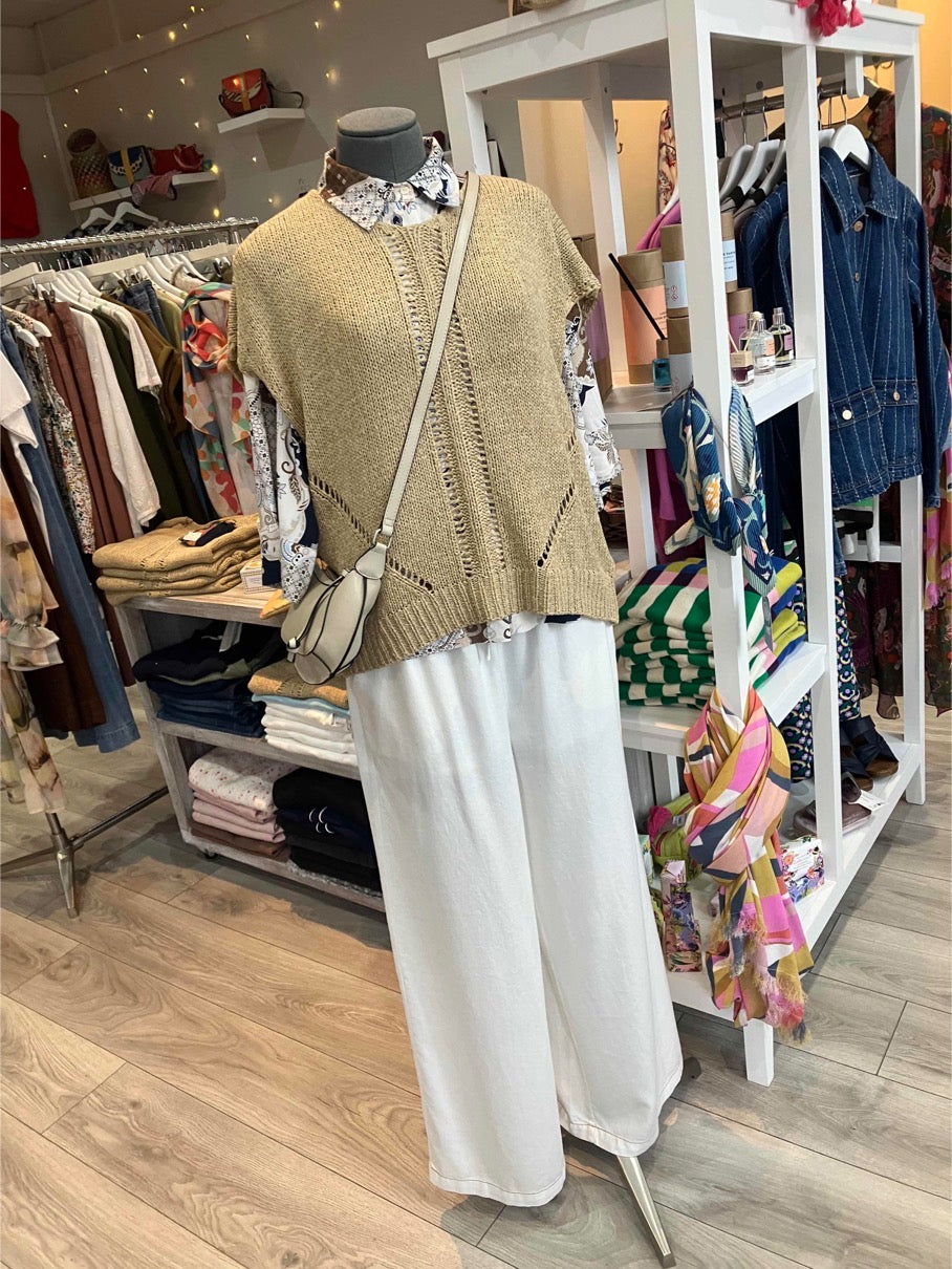 Soya Concept Fenna blouse in navy and mocha - [shop_name Strathaven] [womens clothing]