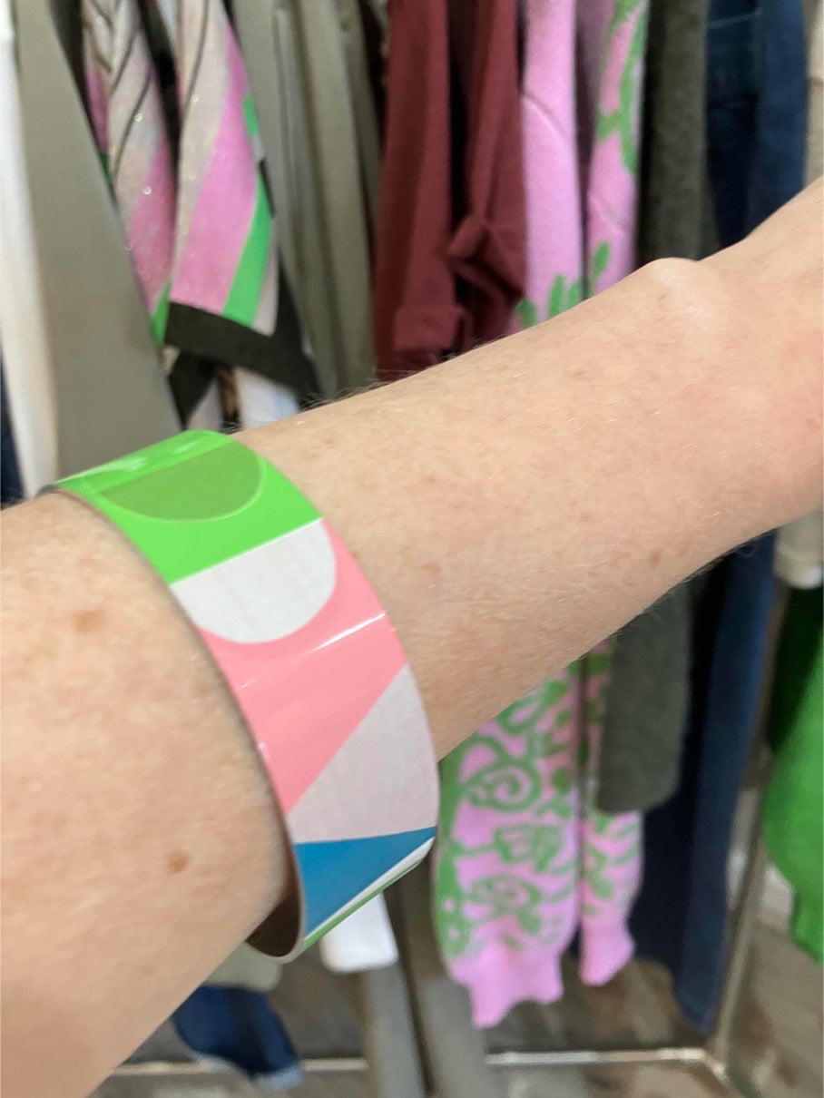 Jenni Douglas pink and green tone cuff - [shop_name Strathaven] [womens clothing]