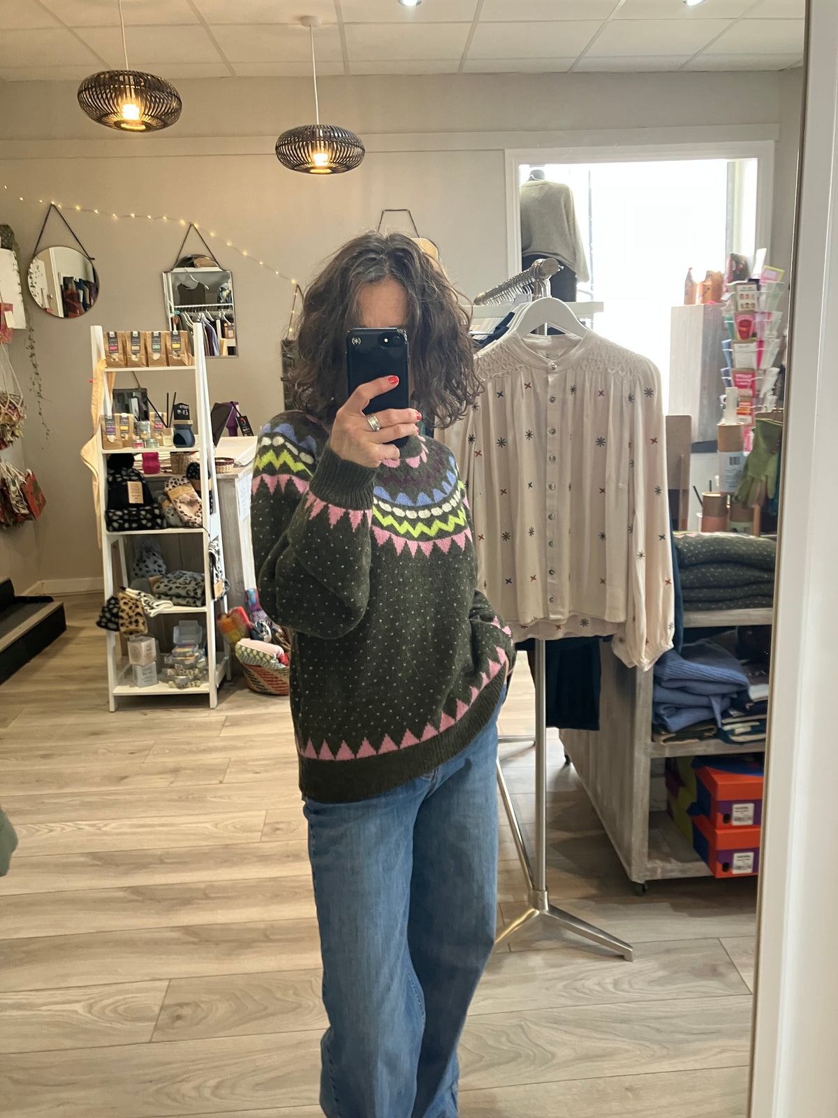 Numph Nuolanda sweater in forest night