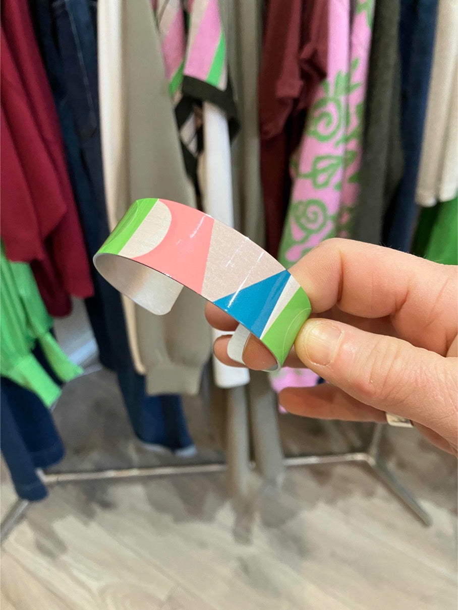 Jenni Douglas pink and green tone cuff - [shop_name Strathaven] [womens clothing]